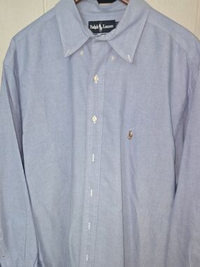 Ralph Lauren Light Blue Button-Down Oxford Shirt with Pony Embroidery